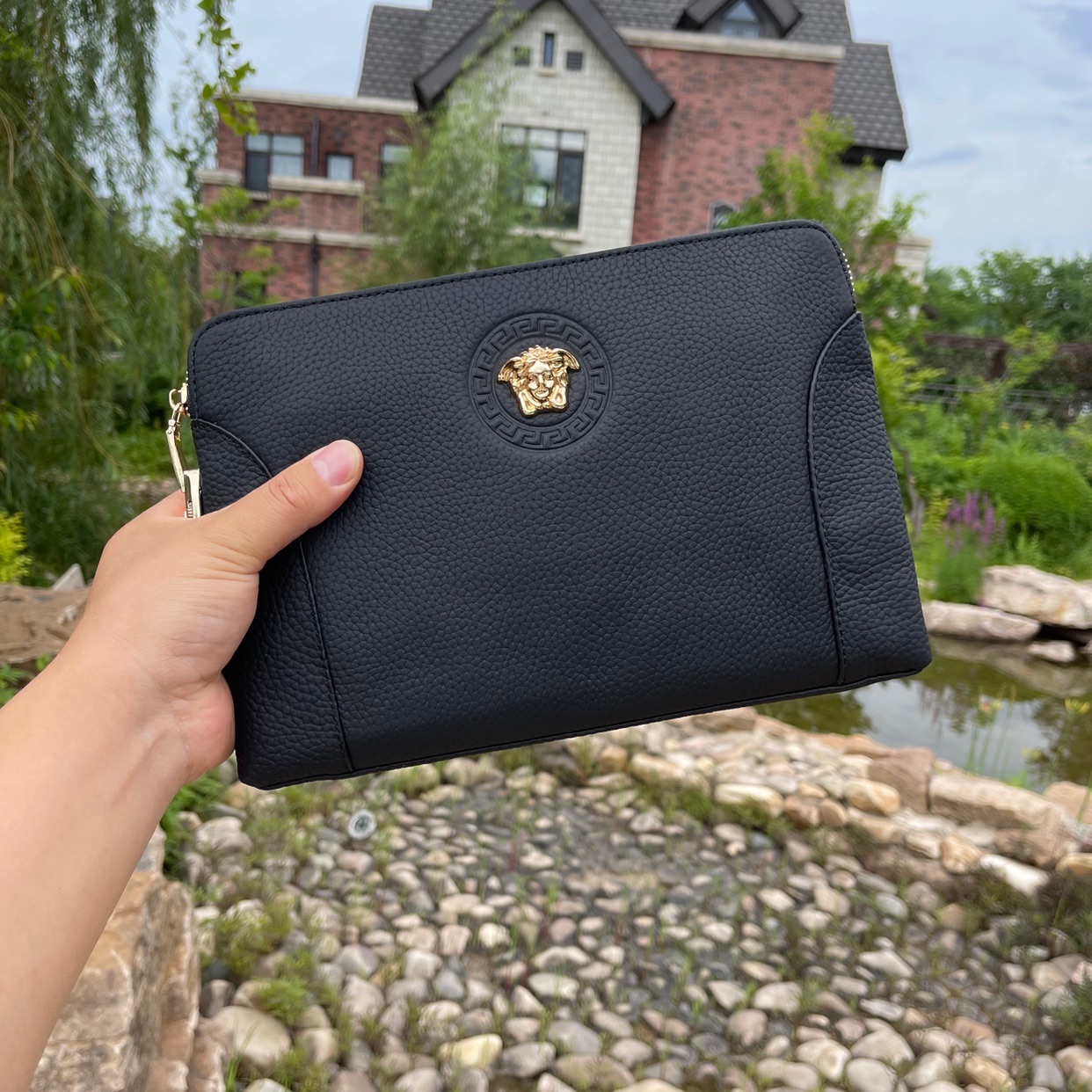 Man's handbag men's leather men's bag bag bag light luxury fashion envelope business hand grab bag