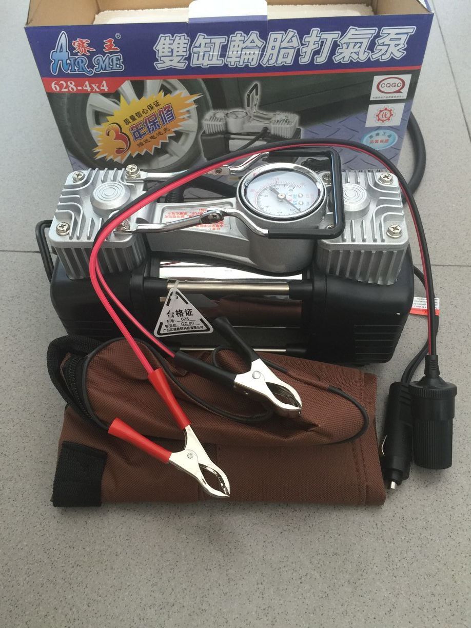 Saiwang high-power metal double-cylinder car air pump 12V portable car tire inflator 628AB