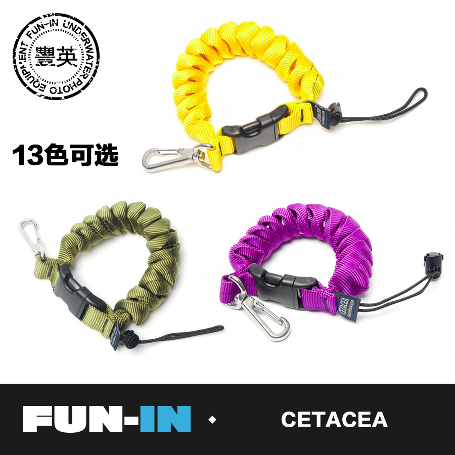 American Cetacea stainless steel telescopic buckle canvas material anti-loss 13 colors underwater photography lanyard
