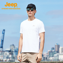  jeep quick-drying clothes for mens outdoor sports sweat-absorbing large size ice silk pure cotton short-sleeved loose round neck quick-drying T-shirt men