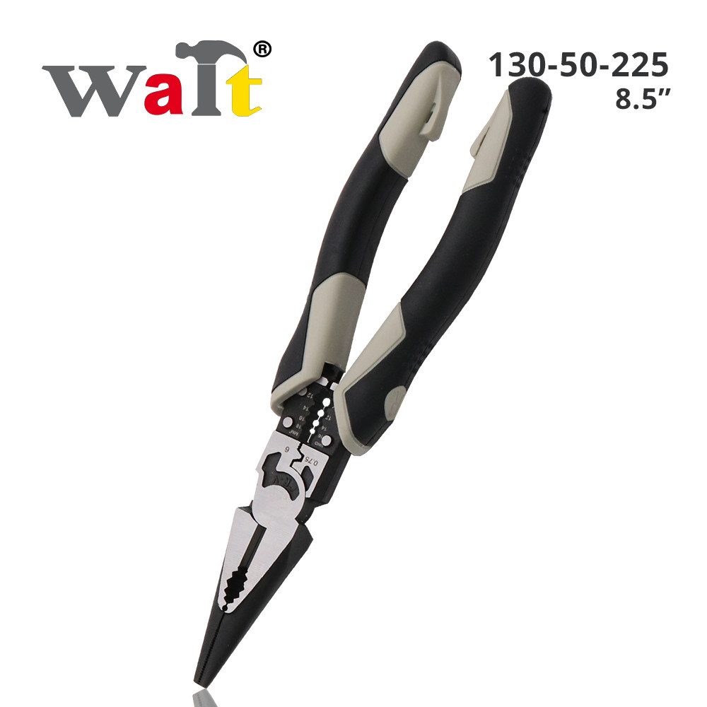 WAIT multi-functional nine-in-one needle-nose pliers wire stripper crimping pliers industrial-grade wire pliers oblique mouth pliers with spring