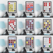 Football name Cebu Messi C Rostar career jersey Jersey Combination Solid Wood Pendulum Bench picture hanging wall Decorative Photo Frame