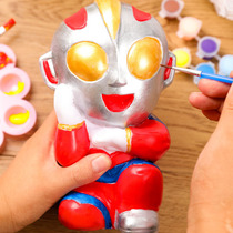 Cant break the plaster doll Altman painted enamel piggy bank white embryo kindergarten diy handmade toys