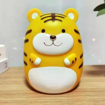 Year of the Tiger hand-painted plaster doll painted white embryo New Year Zodiac gift Tiger piggy bank Spring Festival toys