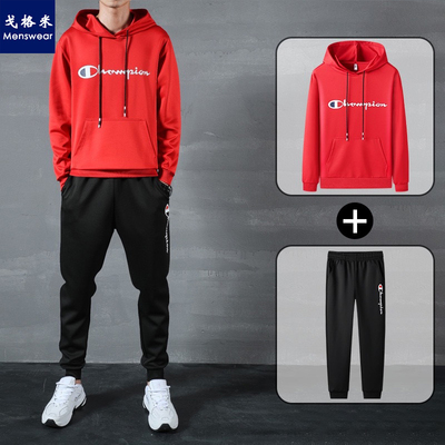 【百人验货】GJ潮牌ins港风运动套装男