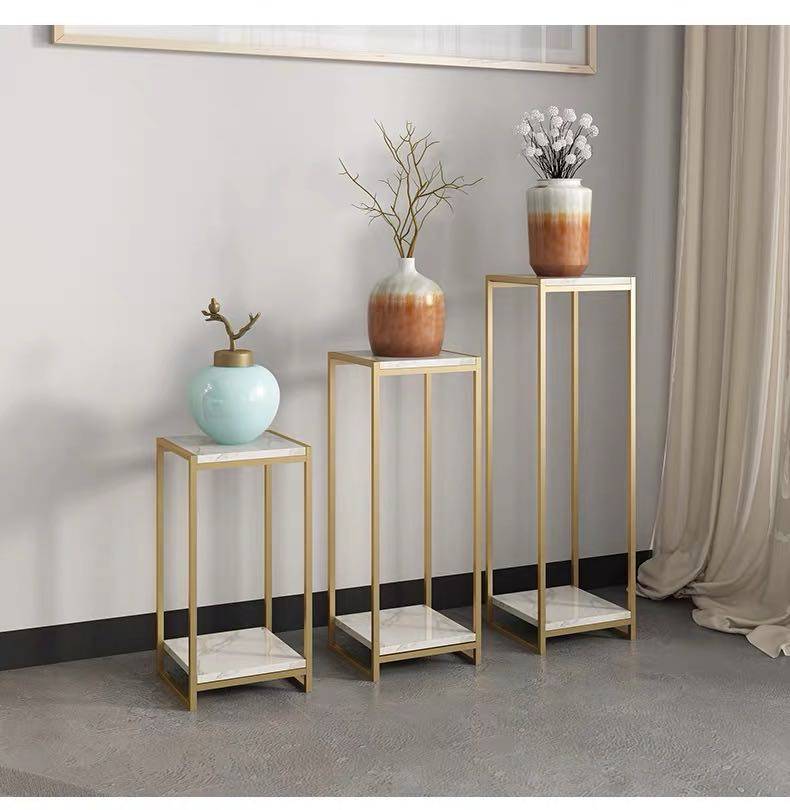 Light luxury marble flower rack Modern indoor living room flower pot rack Simple Nordic floor-to-ceiling flower rack Multi-layer flower rack