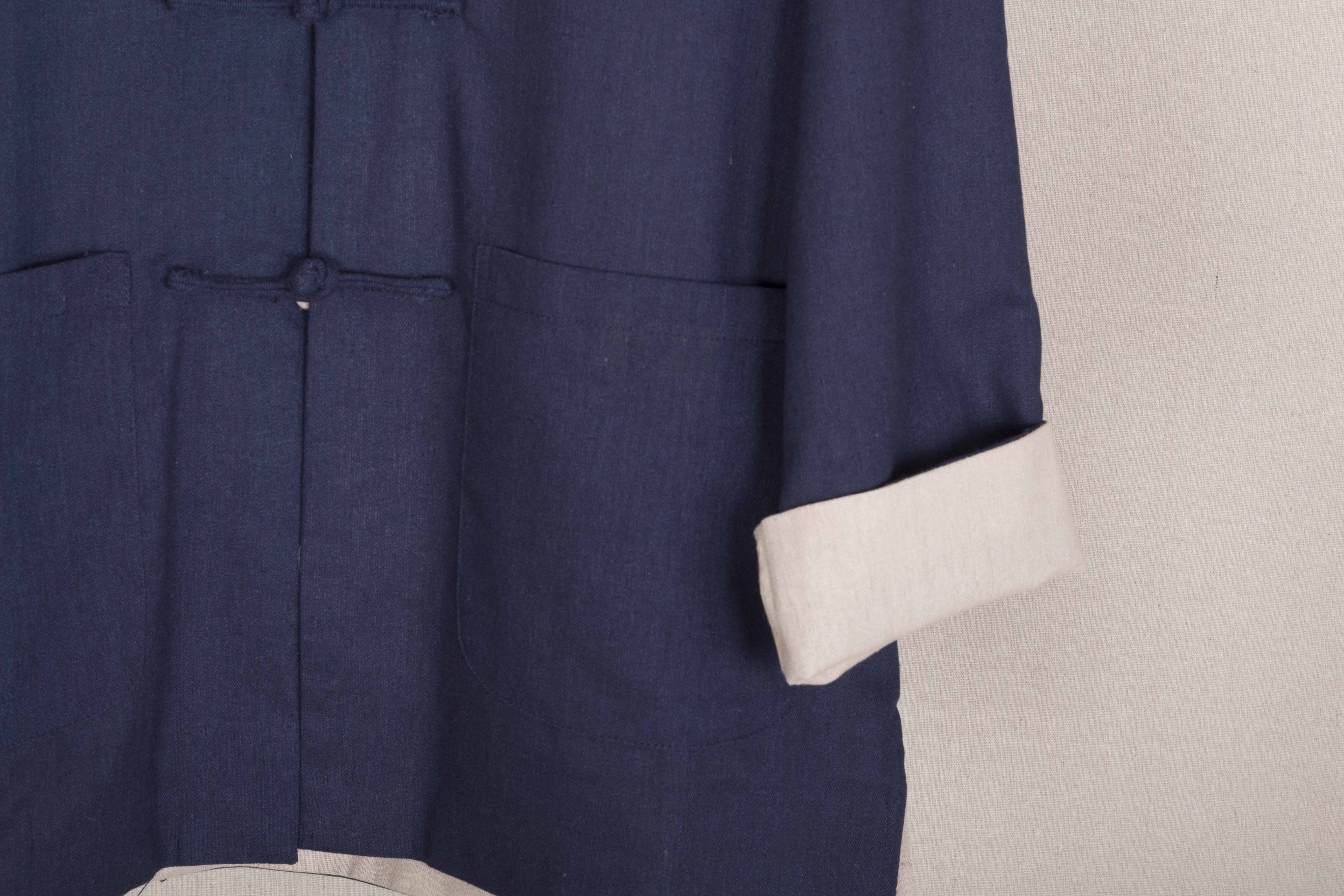Áo dài nam 2018 mới mặc hai mặt cotton và vải lanh sóng mới mùa xuân và mùa thu kiểu Trung Quốc áo dài tay Trung Quốc bộ đồ truyền thống