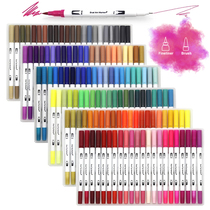 Dual Tip Brush Art Marker Pens 12 48 120 132 Colors Watercoll