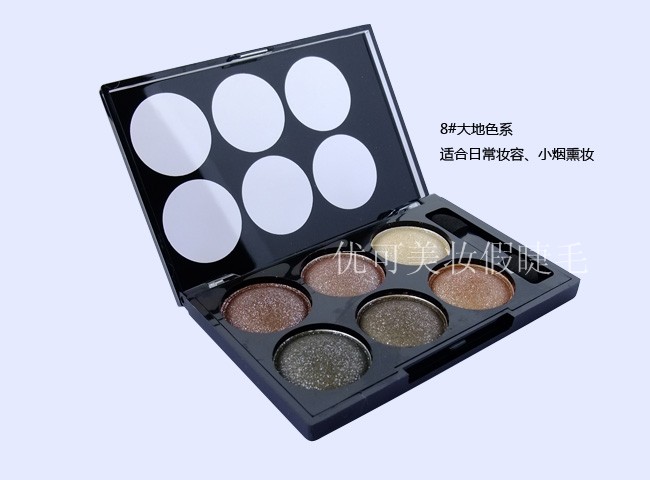 Alpha Alpha 6 màu Silk Satin Shiny Eyeshadow Palette Smok Earth Big Eyes Charm bảng mắt huda beauty