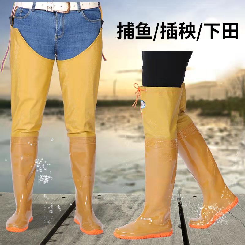 Xiantian boots, transplanting boots, waterproof boots, knee men and women paddy field boots, water shoes, rice field boots, water pants, soft flat farmland boots