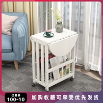  Nordic folding small coffee table Small apartment simple modern household solid wood creative removable mini small side storage
