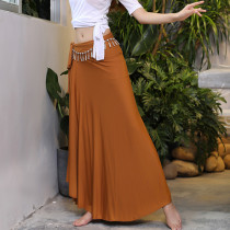 Belly dance skirt Lower body One-piece lace-up dress Modeldo wears French Oriental dance beginner practice clothes