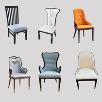 Hotel Dining Table Solid Wood Leaning Back Chair Hotel Chairs Modern Minima Big Small Family Dining Room Soft Bag Dining Chair Whole