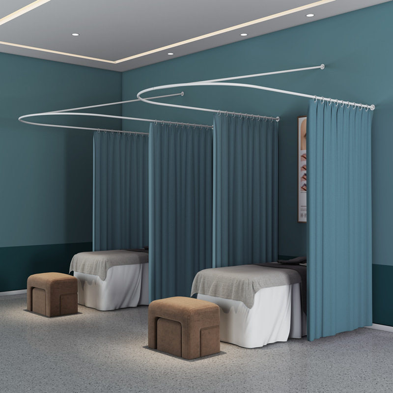 Iron U-shaped beauty salon facility physiotherapeutic bed sequestration curtain curtain curtain support pole