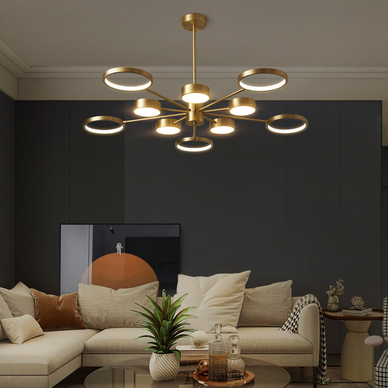 Nordic living room full copper chandelier post-modern atmospheric light luxury lamps dining room bedroom 2022 new room lamps