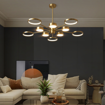 Nordic Living Room Full Copper Pendant Lamp Postmodern Atmosphere Light Lavish Lamps Restaurant Bedroom 2022 New Room Lights