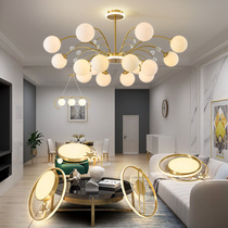 Postmodern light extravagant living-room chandelier full copper crystal lamp minimalist restaurant bedroom Molecular Nordic Full House Lamp Package