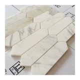 Натуральная мраморная мозаика шестиугольная каменная джаз белая шестиугольная плитка на этала фоновая стена ванная туалет