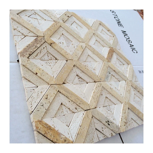 Бежевая мозаика из травертина, задняя форма, натуральный камень, желтая зернистая настенная наклейка, фоновая стена, балкон, бар, ванная комната