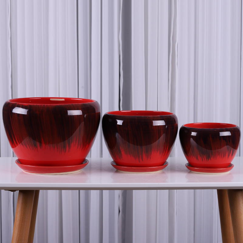 Other indoor color ceramic flower pot sitting room balcony, fleshy flower pot wholesale contracted extra large flower pot with pallets