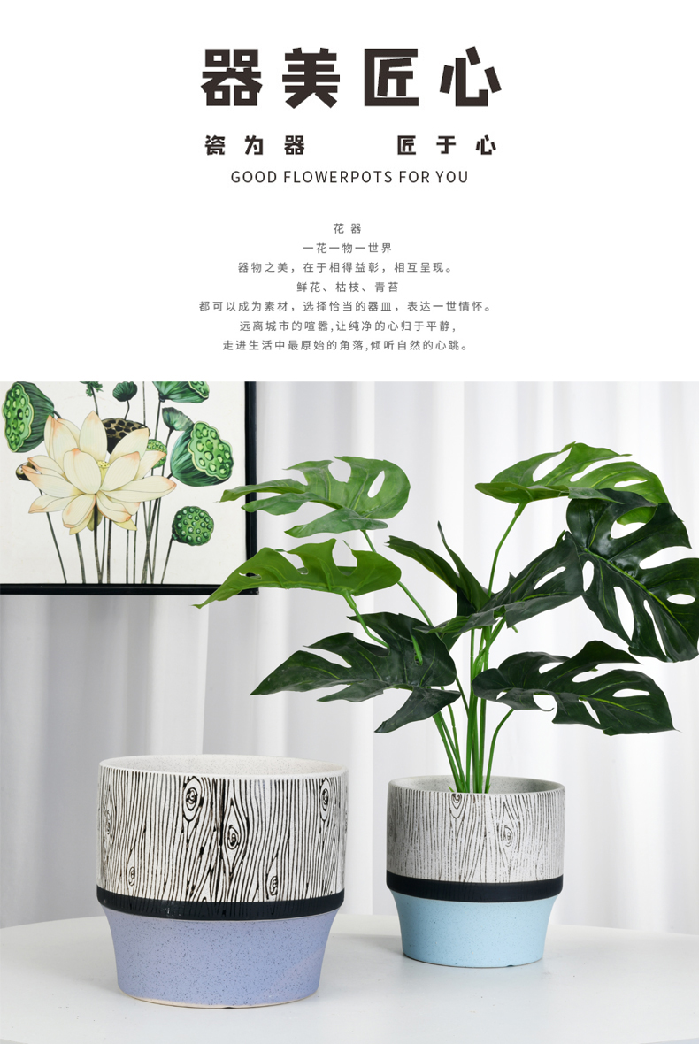 Contracted large ceramic flower pot a clearance sale wholesale home desktop more than other meat round flowerpot pack mail