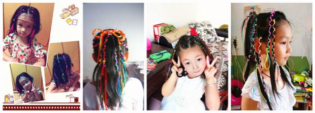 Vân Nam sợi dây thừng màu bện tóc bện dây tóc bảy màu dreadlocks màu gradient dreadlocks phong cách dân tộc đồ trang trí hip-hop màu bện tóc - Phụ kiện tóc dây cột tóc dễ thương cho bé