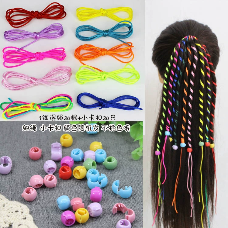 Vân Nam sợi dây thừng màu bện tóc bện dây tóc bảy màu dreadlocks màu gradient dreadlocks phong cách dân tộc đồ trang trí hip-hop màu bện tóc - Phụ kiện tóc