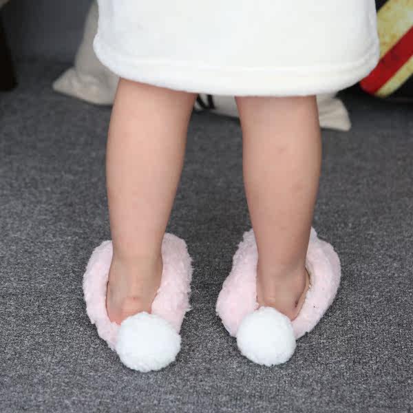 Pantoufles enfants en suède pour hiver - semelle caoutchouc - Ref 1033766 Image 15