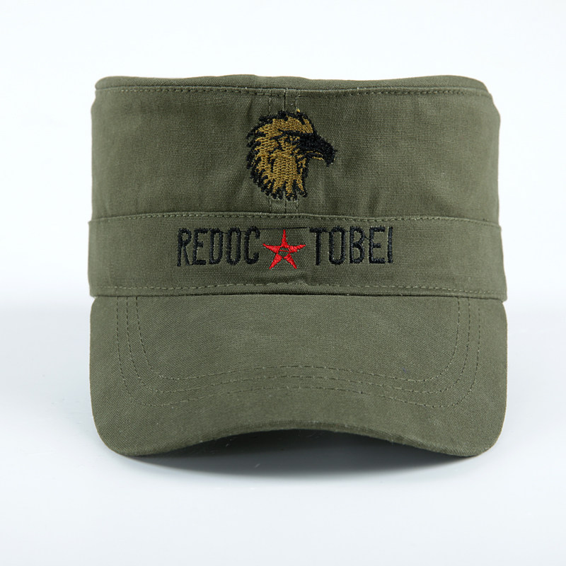 New Outdoor Army Green Duck Tongue Hat Jun Costume Accessories Flat Top Hat Men And Women Outdoor Sports Tactical Eagle Hat