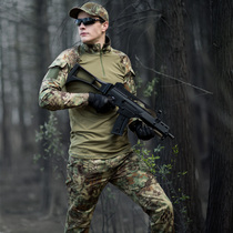 Camouflage suit suit mens military uniform slim-fit version for training suit Special forces field wear-resistant work rice color suit spring and autumn models