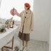 Green Rose 2018 mùa đông mới áo khoác len lỏng retro dành cho nữ dài áo khoác vest nữ Trung bình và dài Coat
