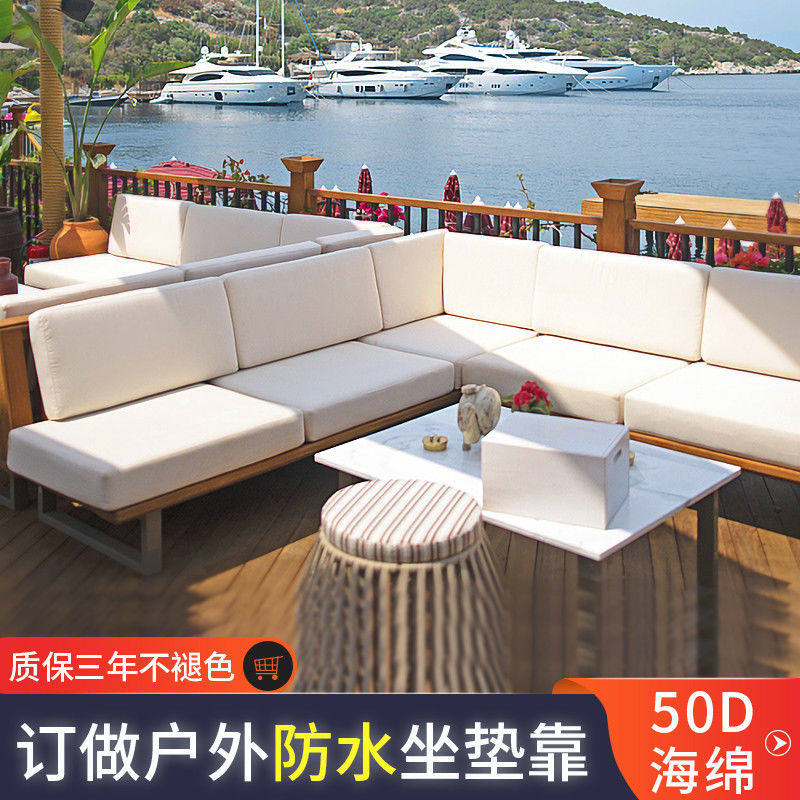 Outdoor sofa long cushion card seat shoe stool bay window rattan chair cushion custom exposed aluminum alloy sponge seat cushion custom