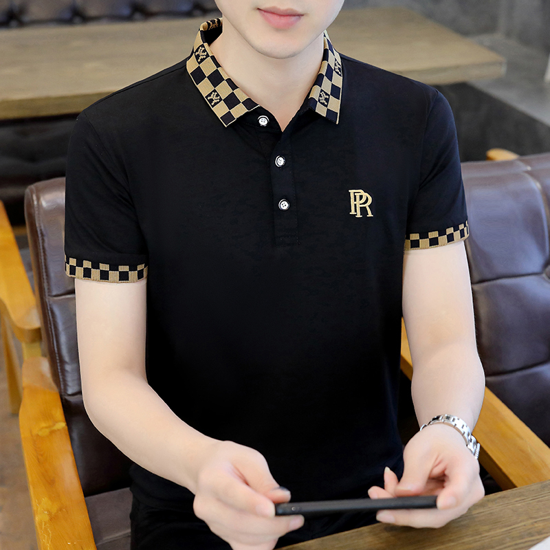Polo Shirt Men's Short-Sleeved T-Shirt with Lapel Men's Summer Trendy Half-Sleeved Cotton Top 2026 Summer High-End T-Shirt