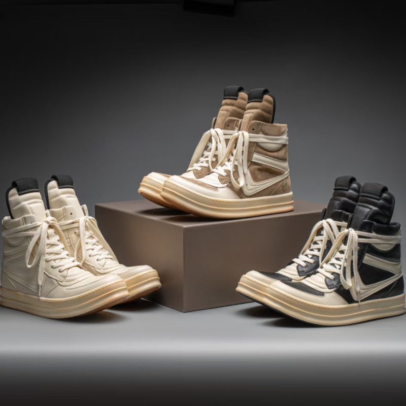 Rick Ro Big Hook Eight-Stud Dunk First Edition Vibe Style High Street Fashion Versatile Dark High-Top Sneakers Rick Ro Big Hook Eight-Stud Dunk First Edition Vibe Style High Street Fashion Versatile Dark High-Top Sneakers