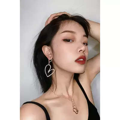 No, you look full of diamond love, pompous Fairy earrings fashion irregular design sense long version of large earrings