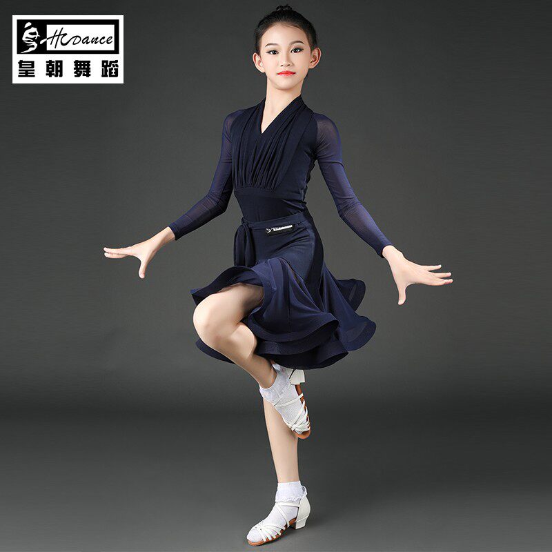 Real Madrid Latin Dance suit Costume Women Children New Fish Bones Young Children Professional Performance Suit Dancing Clothes