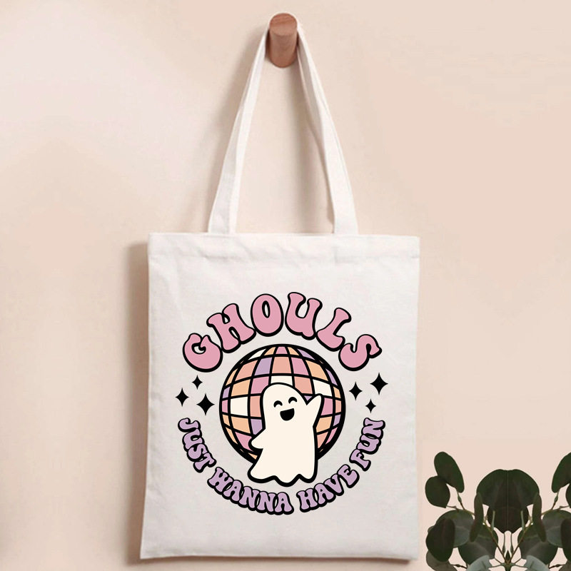 Сумка halloween tote bag 欧美风个性万圣节手提袋糖果袋子单肩购物袋