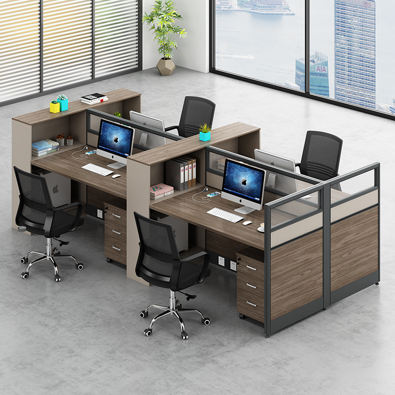 Staff Desk and Chair Combination Simple Modern Multi-Person Staff Computer Desk and Chair Office Screen Partition Staff Desk