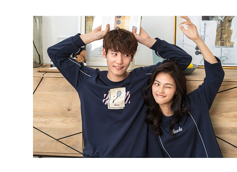 [Tự hoạt động] Jing Yun dịch vụ nhà mùa xuân cotton dài tay lỏng đồ ngủ couple phù hợp với Z77079-Z77080 những kiểu đồ bộ may đẹp
