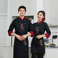 DZS Китайский шеф -повар черные длинные рукава+фартук