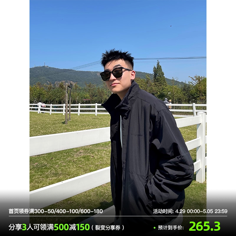 Sanbai 3bye Spring and Autumn Black Jacket Men Rocking Vertical Men Rocket Cover relaxed casual coat