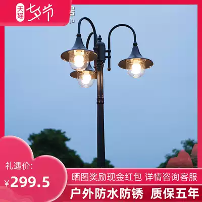 Street light Outdoor garden villa retro waterproof lawn outdoor led high pole 3 meters community household 220v garden light