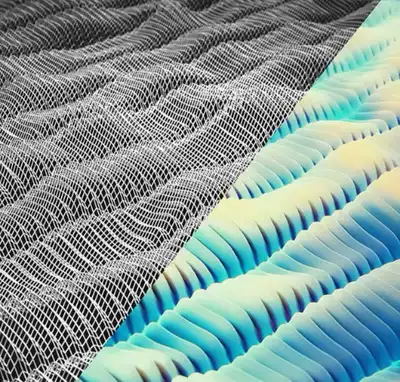 Wave graphics animation C4D OC animation engineering file creative scene 3D model material SC304