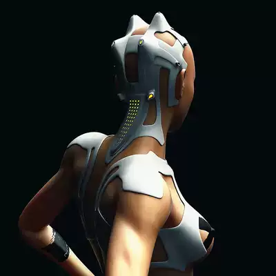 Woman robot C4D engineering file Science fiction movie creative scene 3D model material SC409