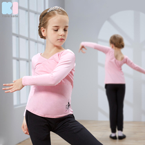 Childrens dance clothes womens spring and autumn long sleeves childrens training clothes girls split dance clothes childrens gymnastics sets