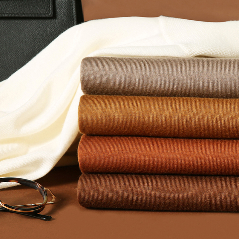 (ZZ0922344) German BIELLA YARN washable machine washable pure wool half-neck knit shirt