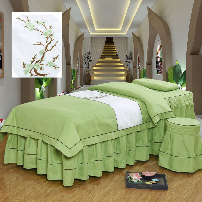 Fresh tròn mùa hè hoa bốn bộ khăn trải giường gia đình bốn massage giường ngủ trị liệu sắc đẹp có thể được tùy chỉnh ba - Trang bị tấm các mẫu ga giường spa