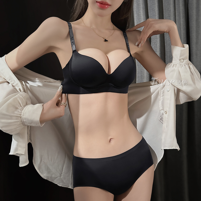 Victoria Small Bust Push-Up Bra for Women, Anti-Sagging, Side Breast Collection, Subtle Shimmer, Can Be Worn with Exposed Shoulder Straps, Seamless Bra for Flat Chest