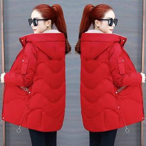 禅羽生活中长款显瘦韩版加厚羽绒棉衣