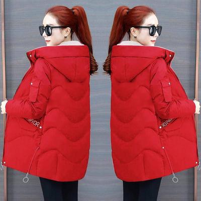 禅羽生活中长款显瘦韩版加厚羽绒棉衣